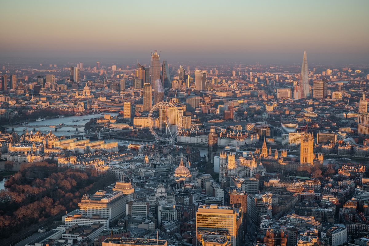 Aerial view of Westminster, River Thames, London. 323704