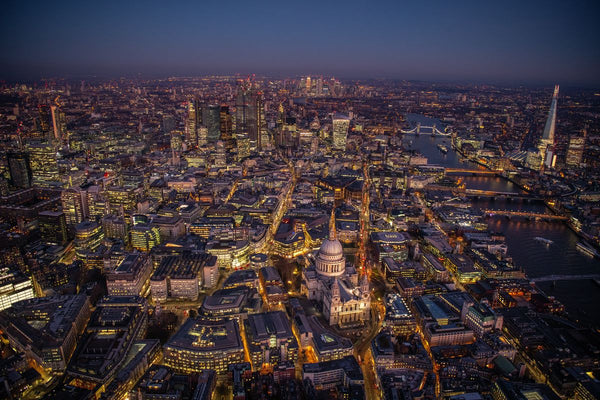 Night aerial view of London. St Paul's and the City. 324952