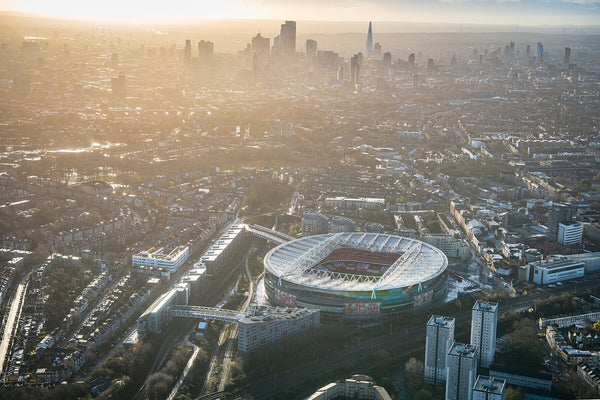 JasonHawkes-573389. Sunset aerial view of Tottenham, Stadium. Dec 2020