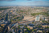 Helicopter aerial view of Earls Court London. Giclée print. JasonHawkes-505083