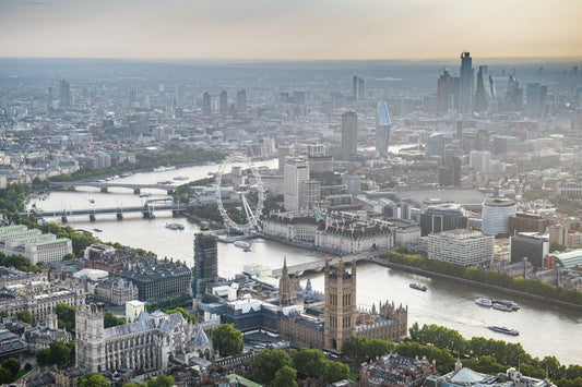 Houses of Parliament, Westminster, River Thames, London, aerial view. 411438