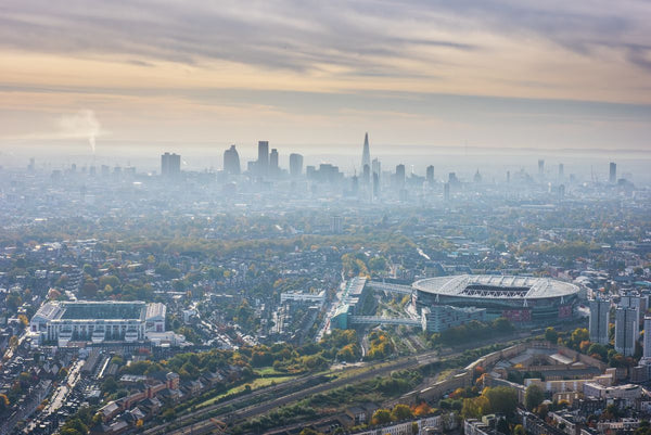 Aerial view of Emirates Stadium, London. JasonHawkes-4099