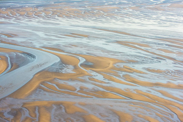 Aerial view of patterns of sandbanks, UK. 6661