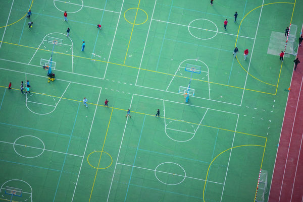 Aerial view of sports playground, Spain. 5917