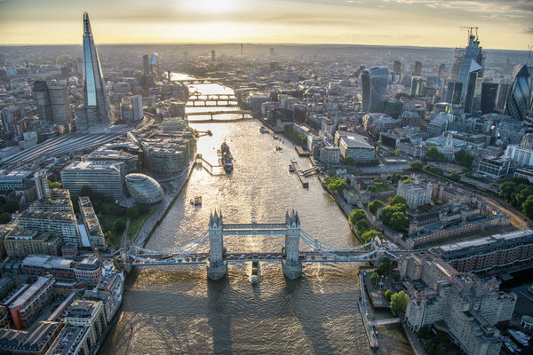 Aerial view of Tower Bridge, River Thames, London. 269480