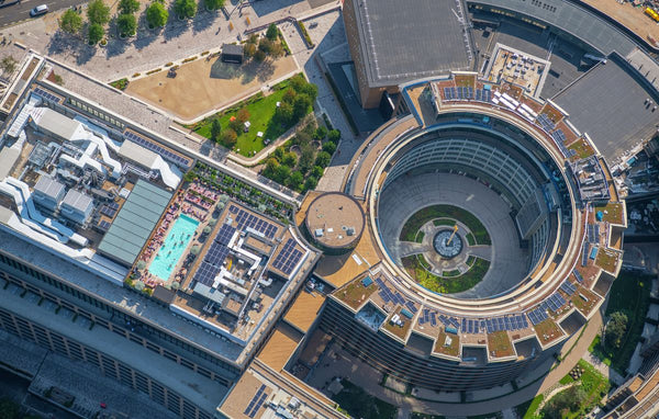 294729. Aerial view , Television Centre, White City, London