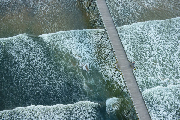 Aerial view of Saltburn-by-the-Sea pier, England. 6703