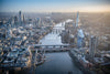 Aerial ( helicopter ) view over Blackfriars, River Thames, City of London, London. JasonHawkes-561362.