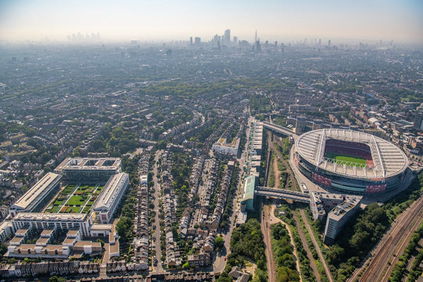 Aerial view of the Emirates stadium and old Highbury Ground, London. 422293