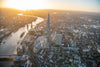 Dawn aerial ( helicopter ) view of the Shard, London. JasonHawkes-601734.