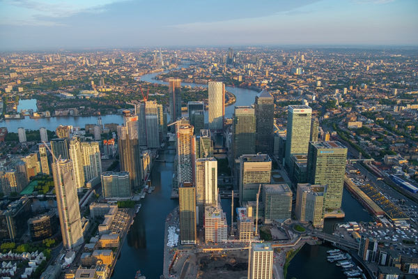 Aerial view of Canary Wharf, London. 394675